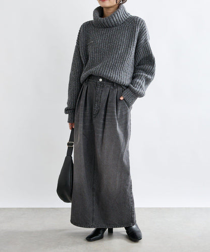 【MONN.:.(モン)】褶襉繭型長裙