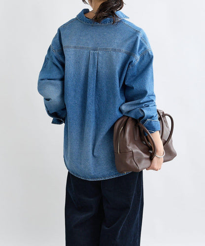 【MONN.:.(モン)】開領牛仔襯衫