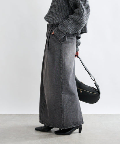 【MONN.:.(モン)】褶襉繭型長裙