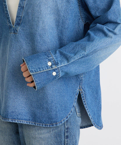 【MONN.:.(モン)】開領牛仔襯衫