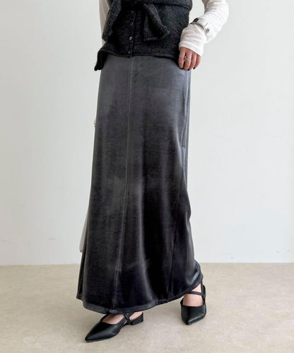 天鵝絨修身半身裙