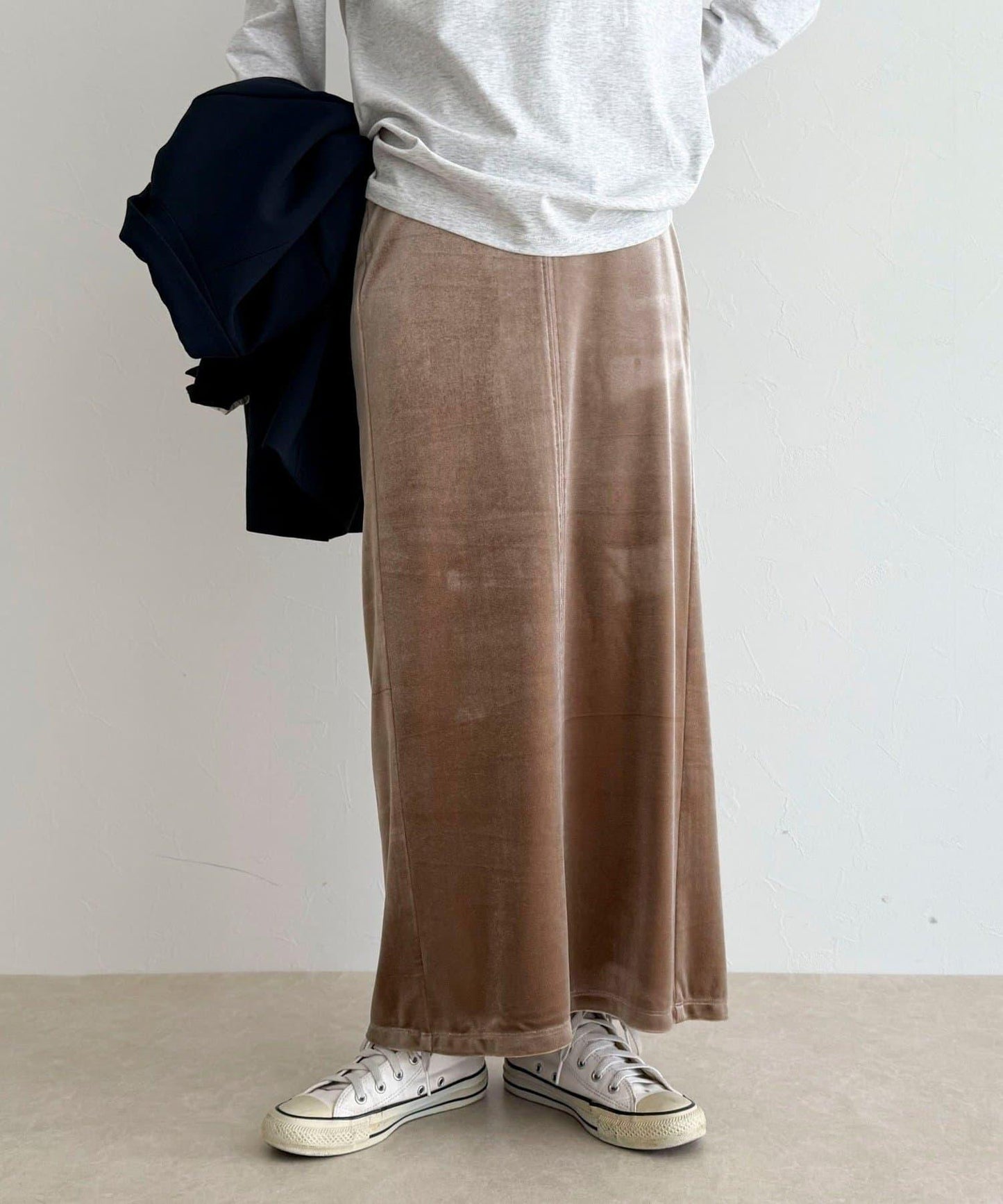 天鵝絨修身半身裙