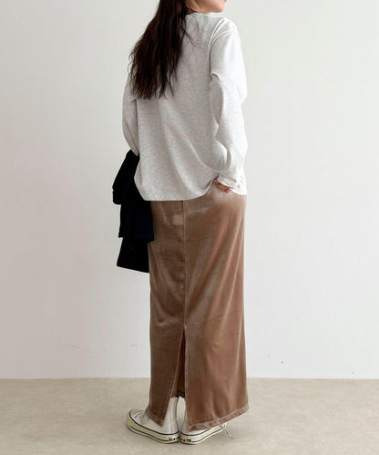 天鵝絨修身半身裙