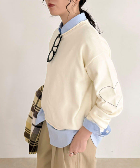 愛心縫線針織套頭衫