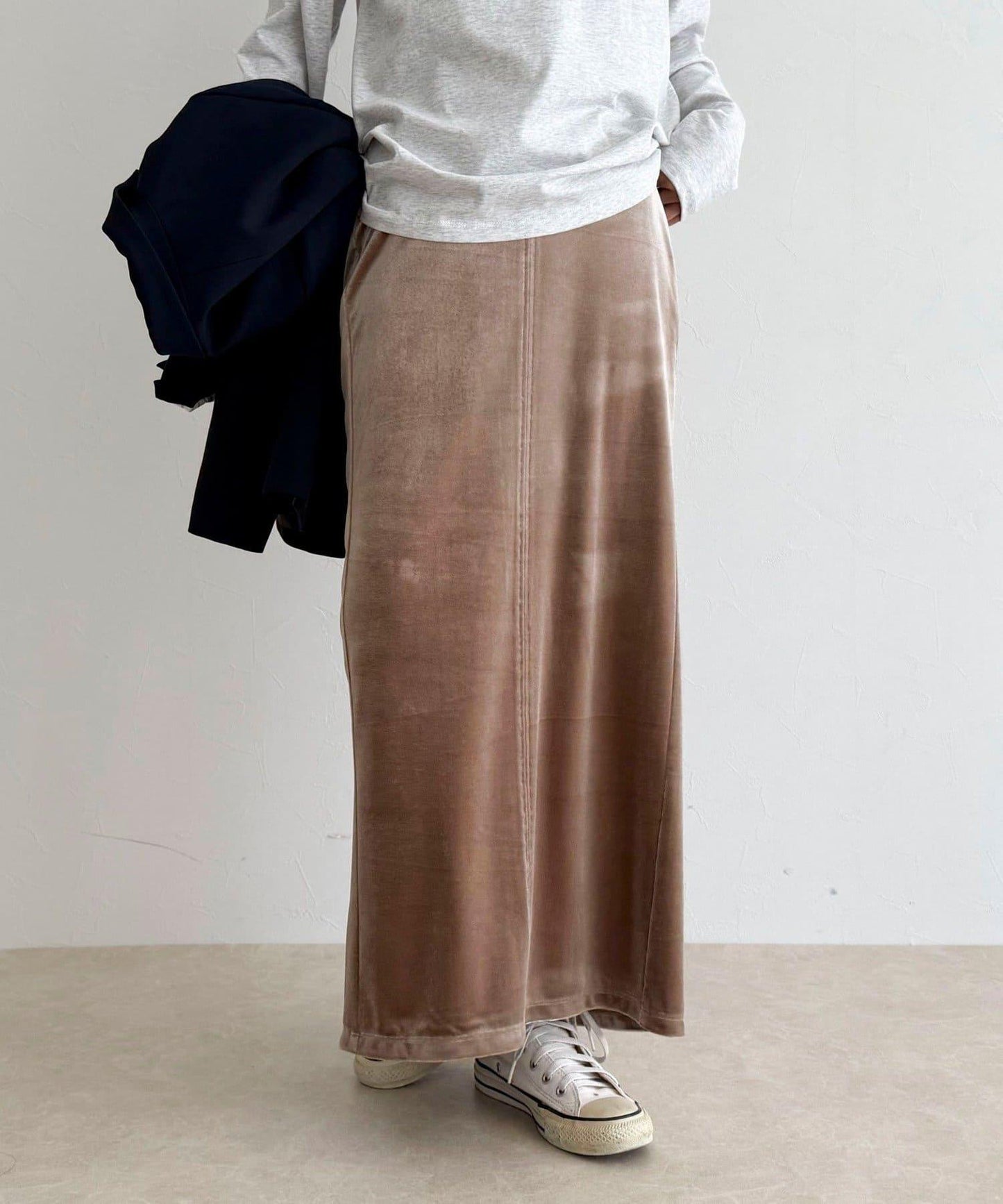 天鵝絨修身半身裙