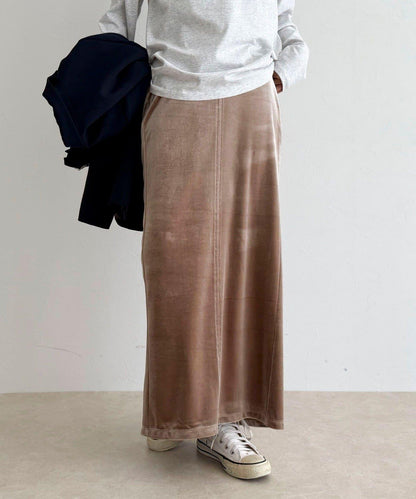 天鵝絨修身半身裙