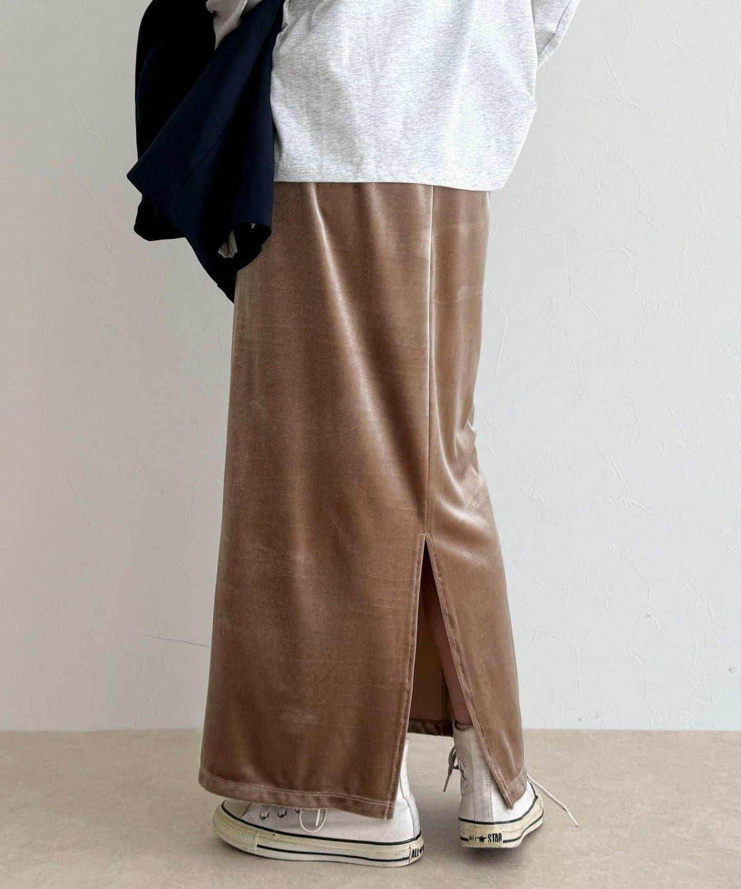 天鵝絨修身半身裙