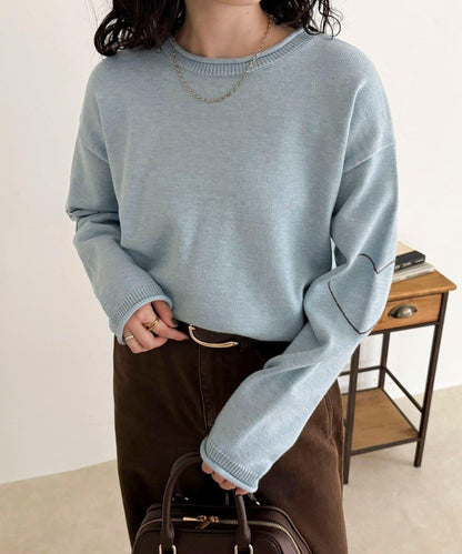 愛心縫線針織套頭衫