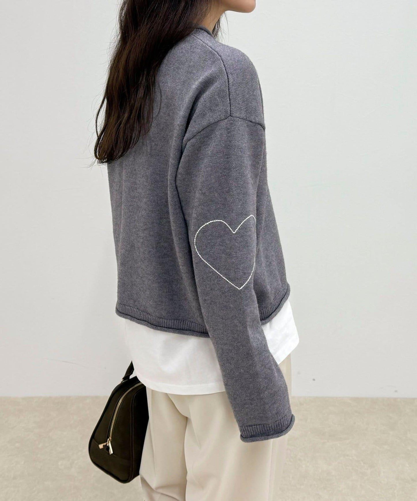 愛心縫線針織套頭衫