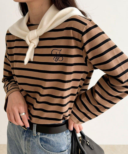 簡約條紋長袖T恤