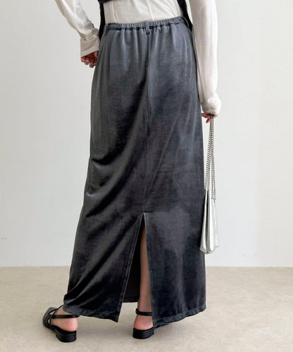 天鵝絨修身半身裙