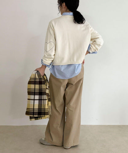 愛心縫線針織套頭衫