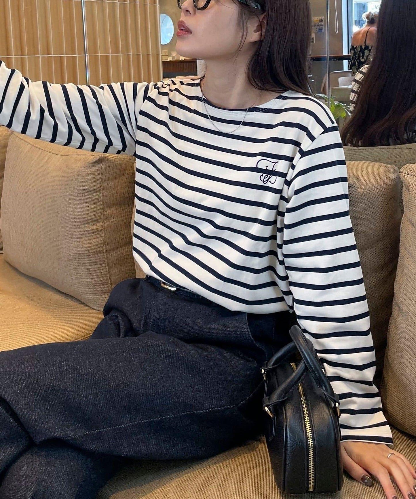 簡約條紋長袖T恤