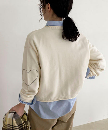 愛心縫線針織套頭衫