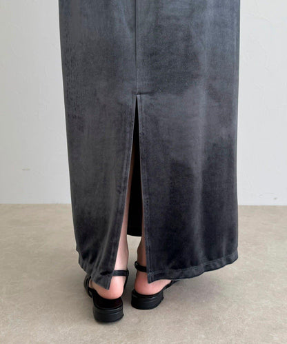 天鵝絨修身半身裙