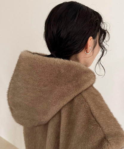 仿皮草連帽馬甲