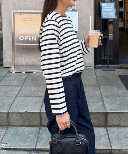 簡約條紋長袖T恤