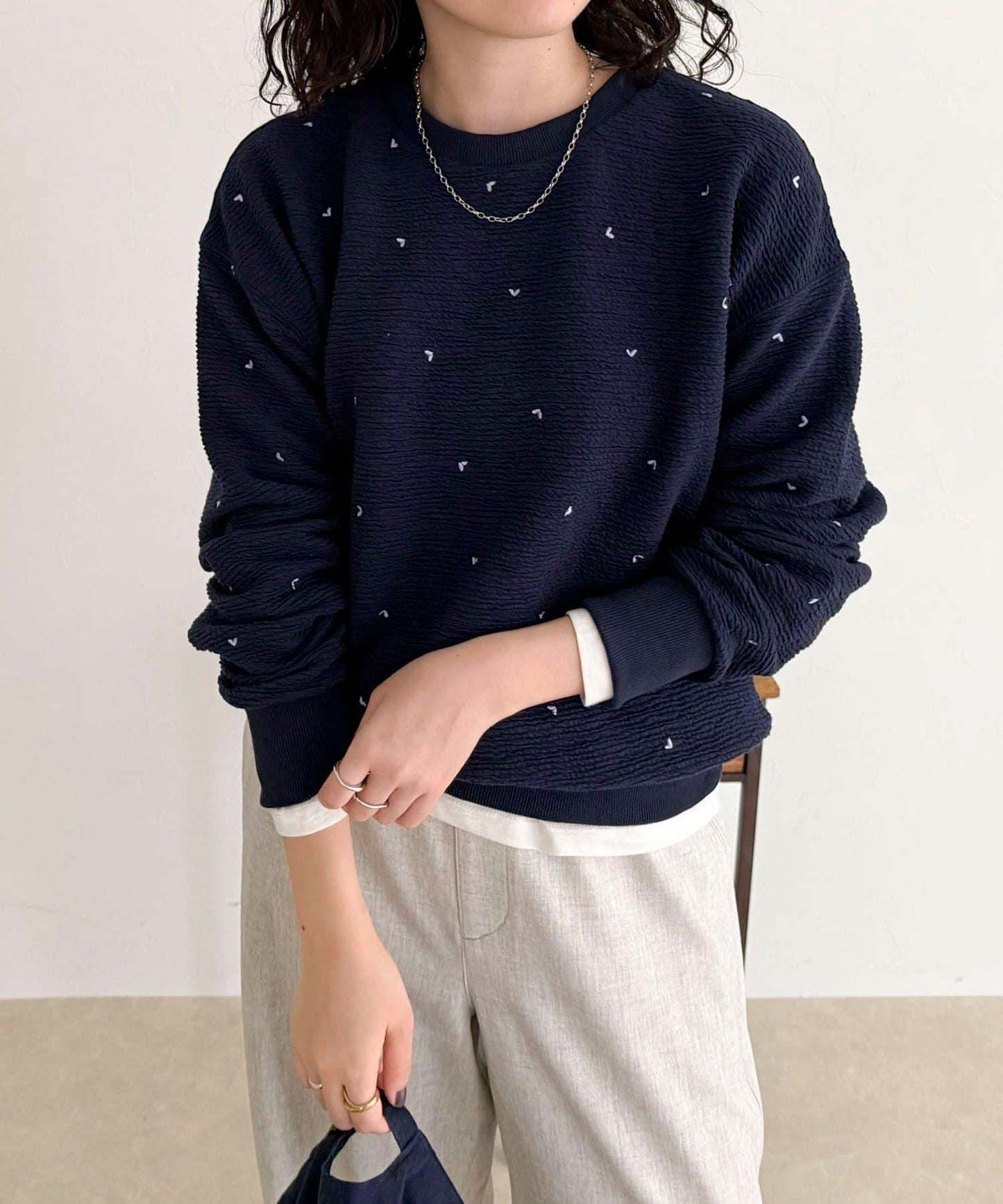 【人氣復刻】愛心刺繡修身衛衣套頭衫