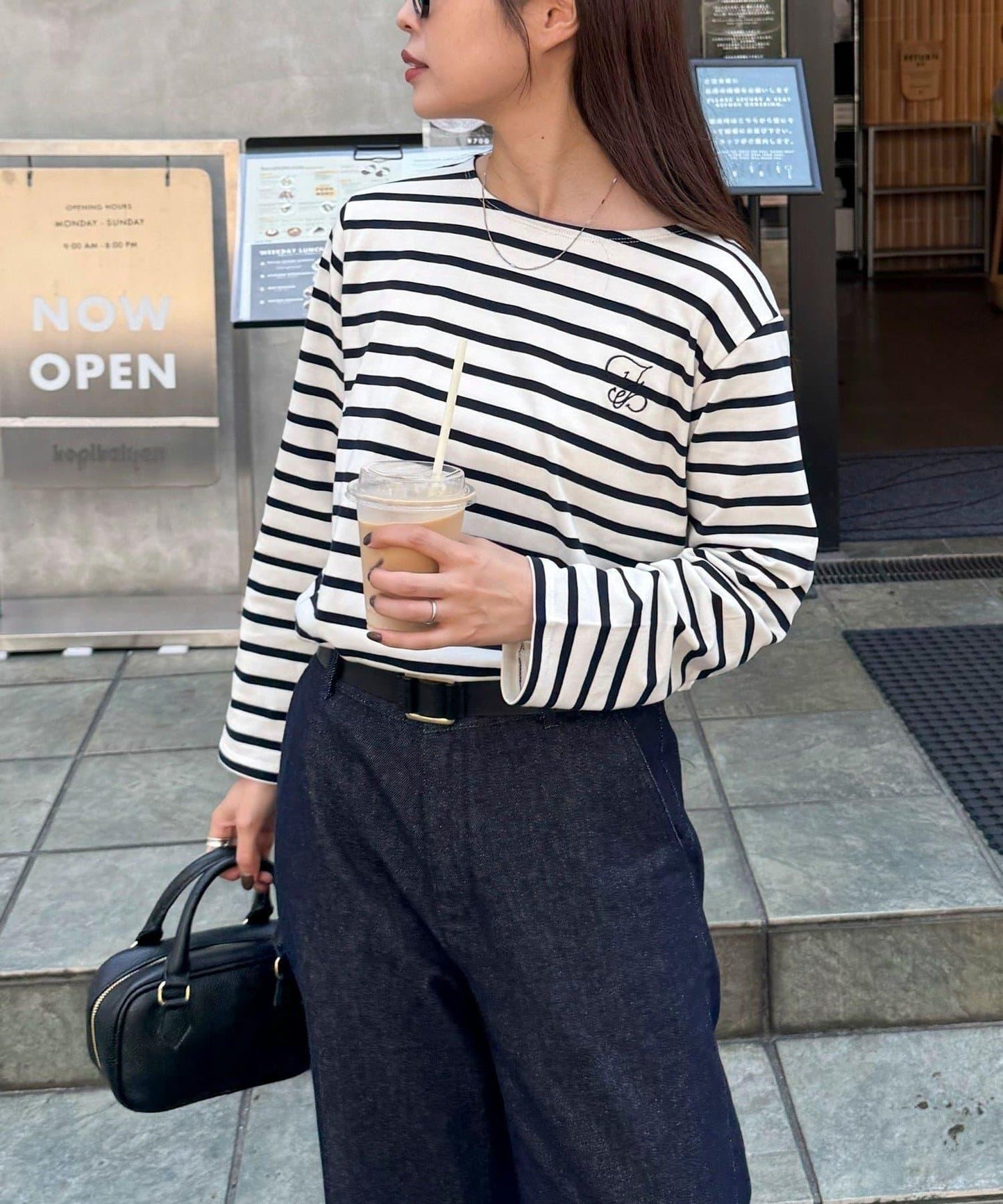 簡約條紋長袖T恤