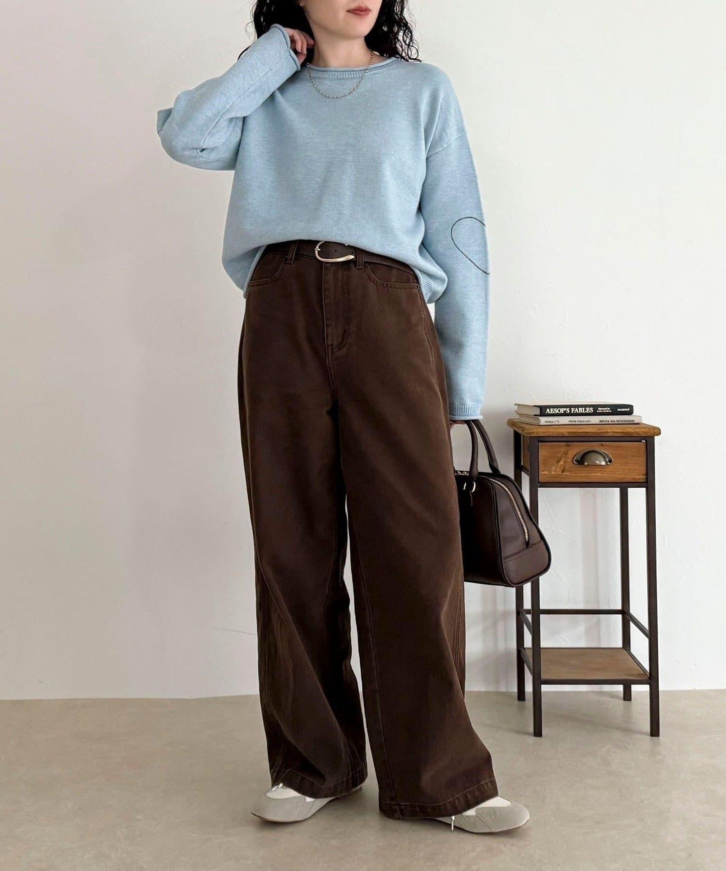 愛心縫線針織套頭衫