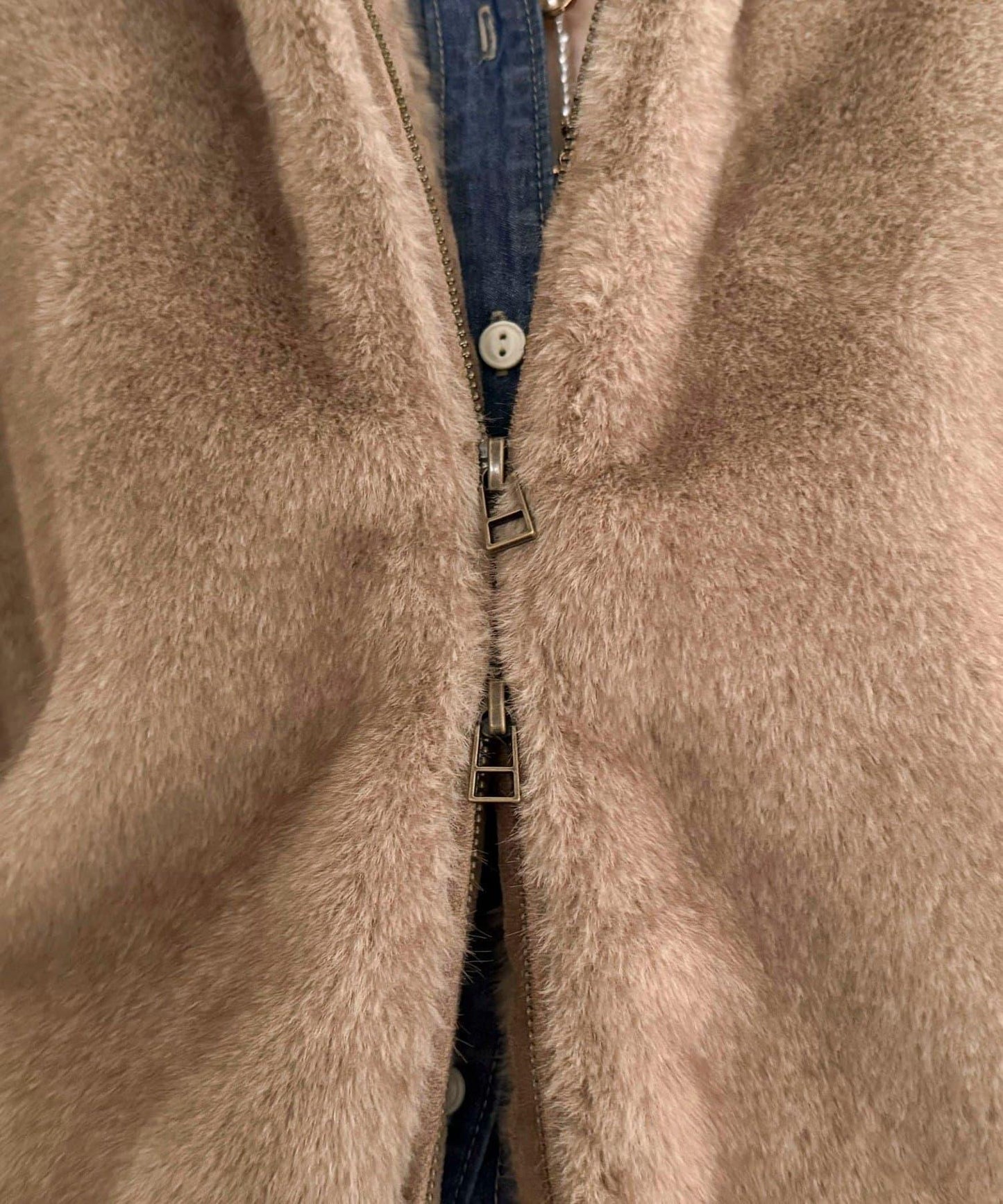 仿皮草連帽馬甲