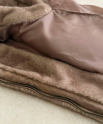 仿皮草連帽馬甲