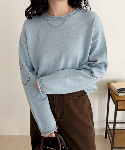 愛心縫線針織套頭衫