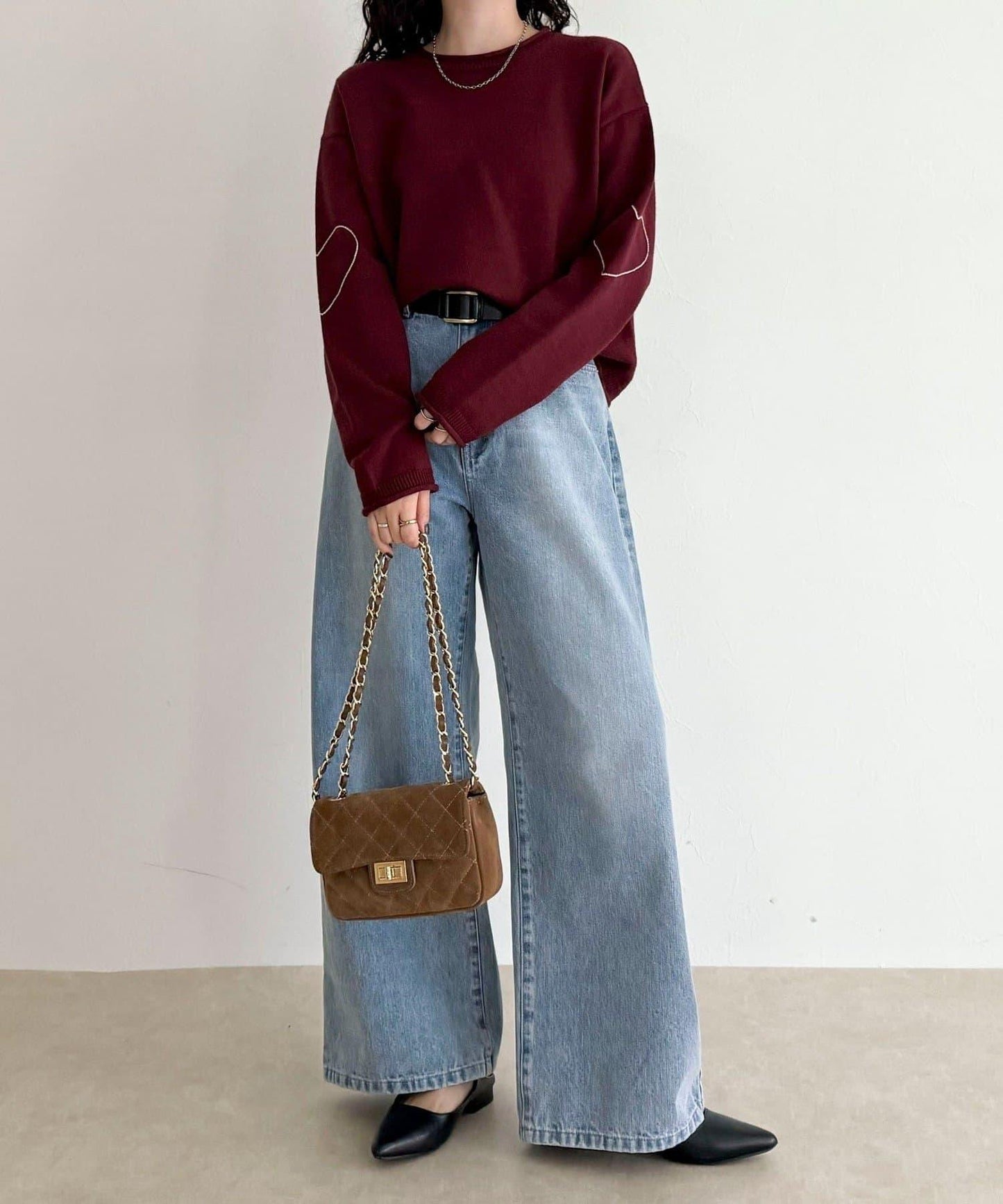 愛心縫線針織套頭衫