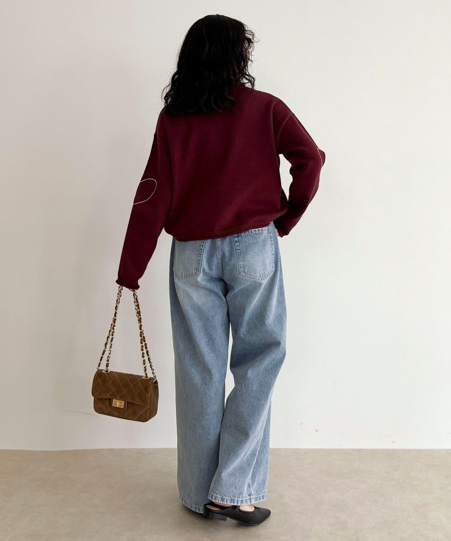 愛心縫線針織套頭衫