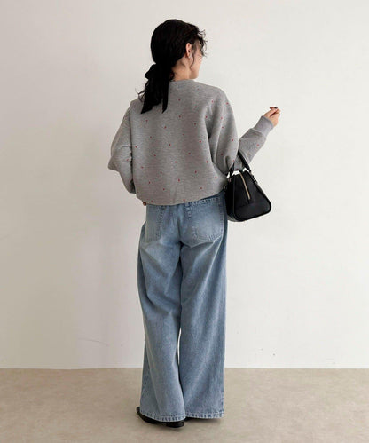 【人氣復刻】愛心刺繡修身衛衣套頭衫