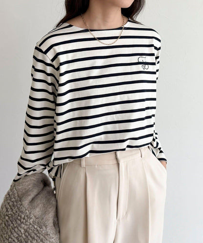 簡約條紋長袖T恤