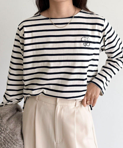 簡約條紋長袖T恤