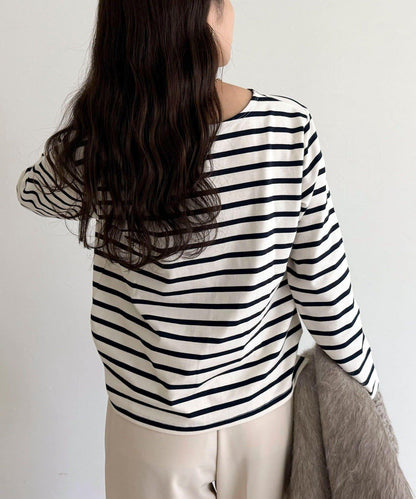 簡約條紋長袖T恤