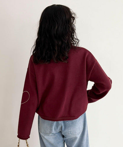 愛心縫線針織套頭衫