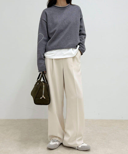 愛心縫線針織套頭衫