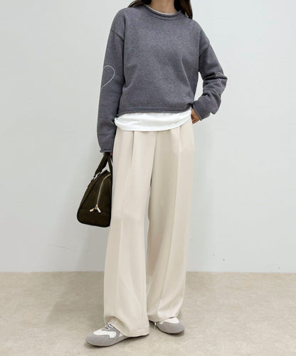 愛心縫線針織套頭衫