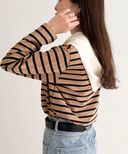 簡約條紋長袖T恤