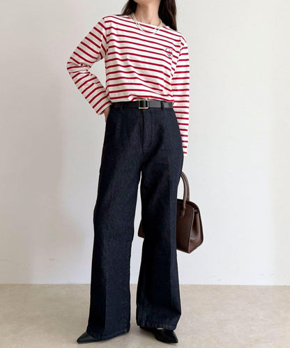 簡約條紋長袖T恤