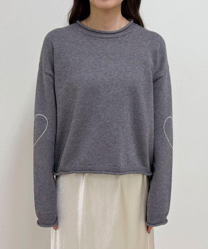 愛心縫線針織套頭衫