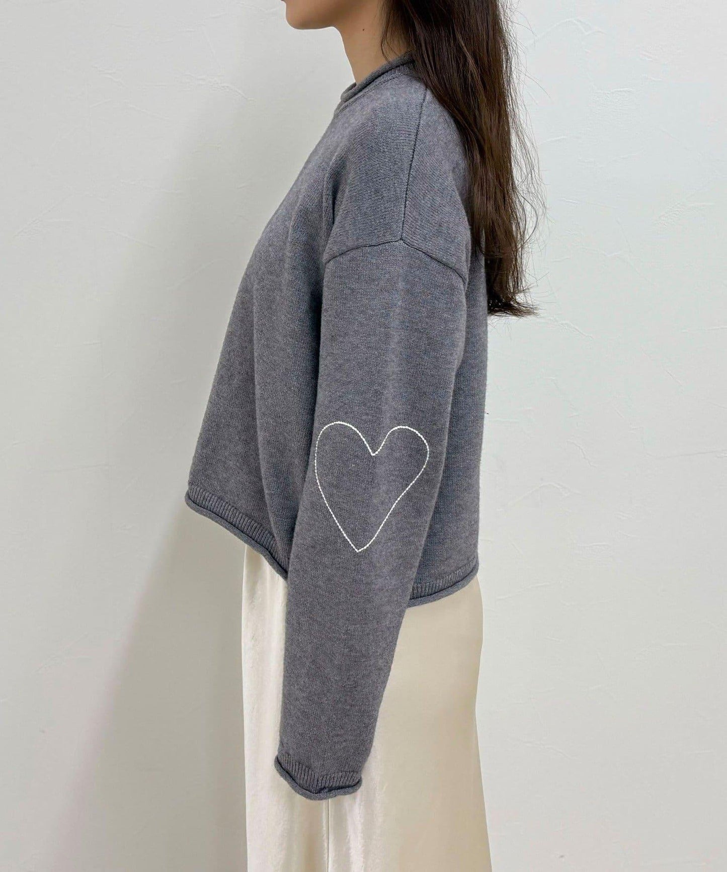 愛心縫線針織套頭衫