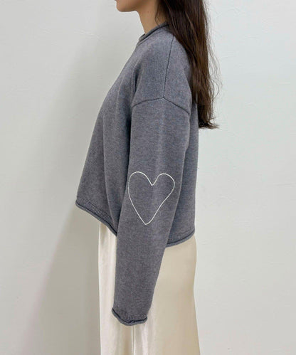 愛心縫線針織套頭衫