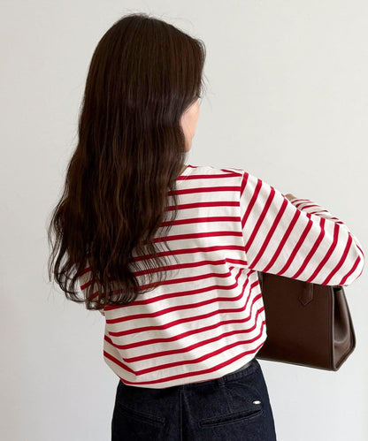 簡約條紋長袖T恤