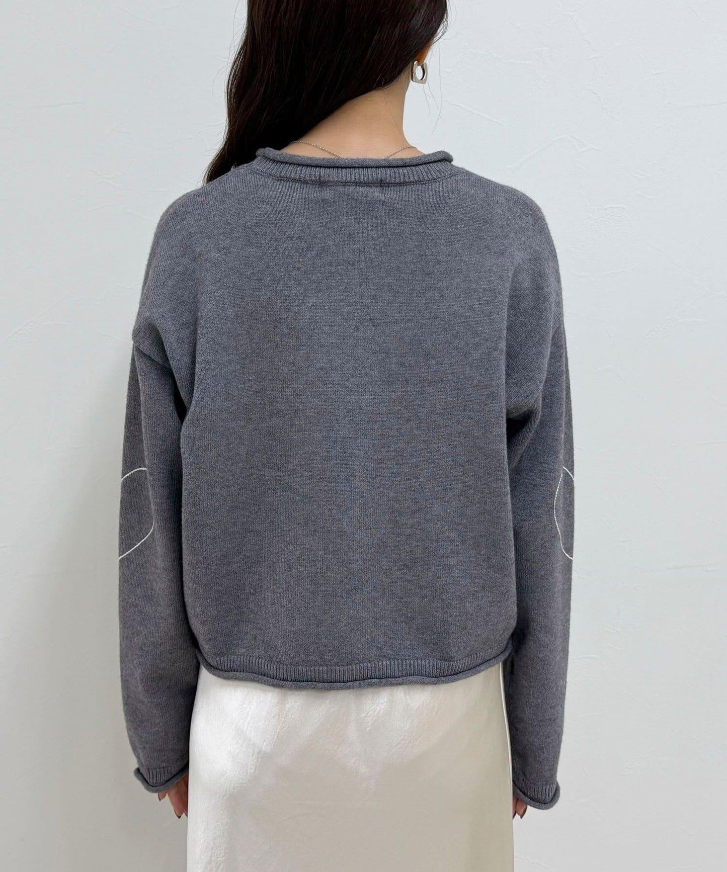 愛心縫線針織套頭衫