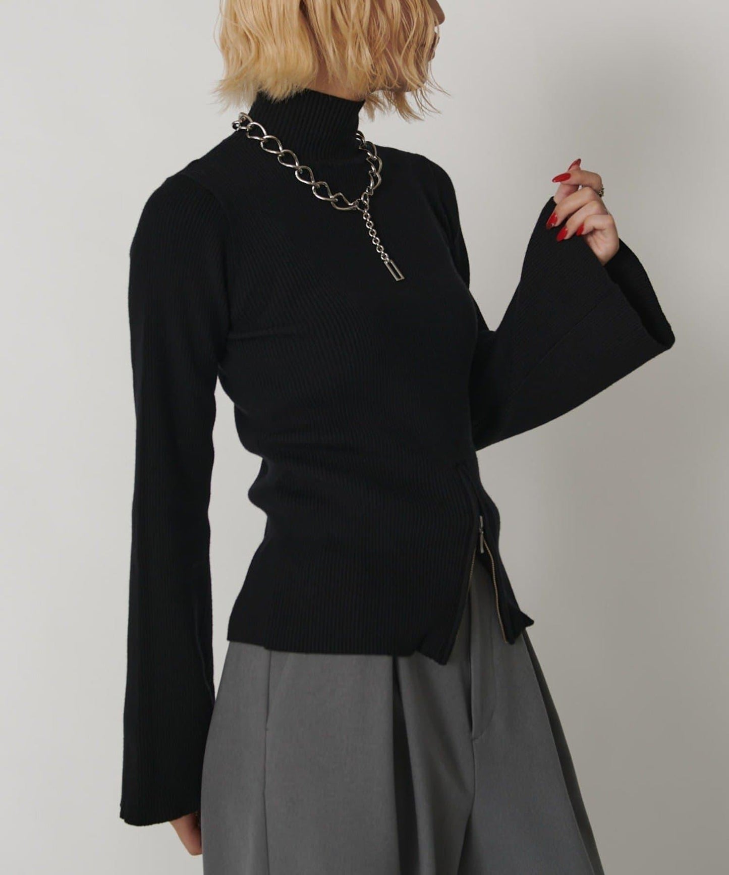 2WAY喇叭袖針織衫