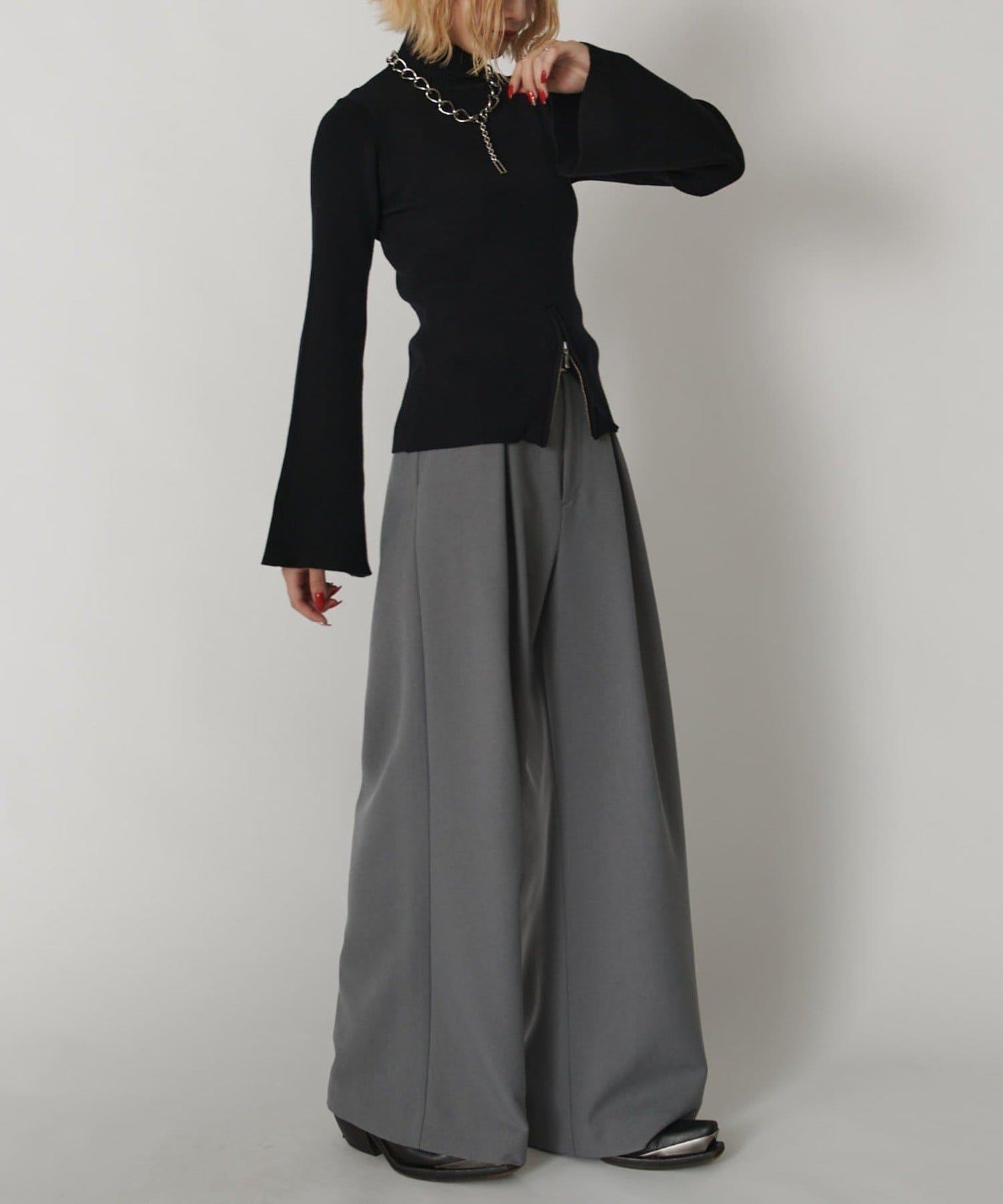 2WAY喇叭袖針織衫