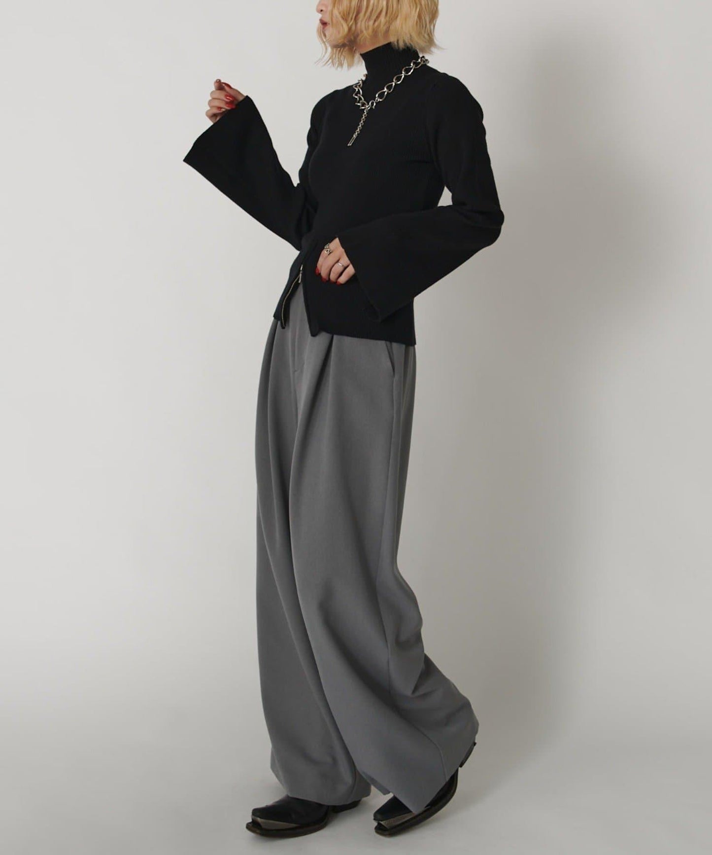 2WAY喇叭袖針織衫