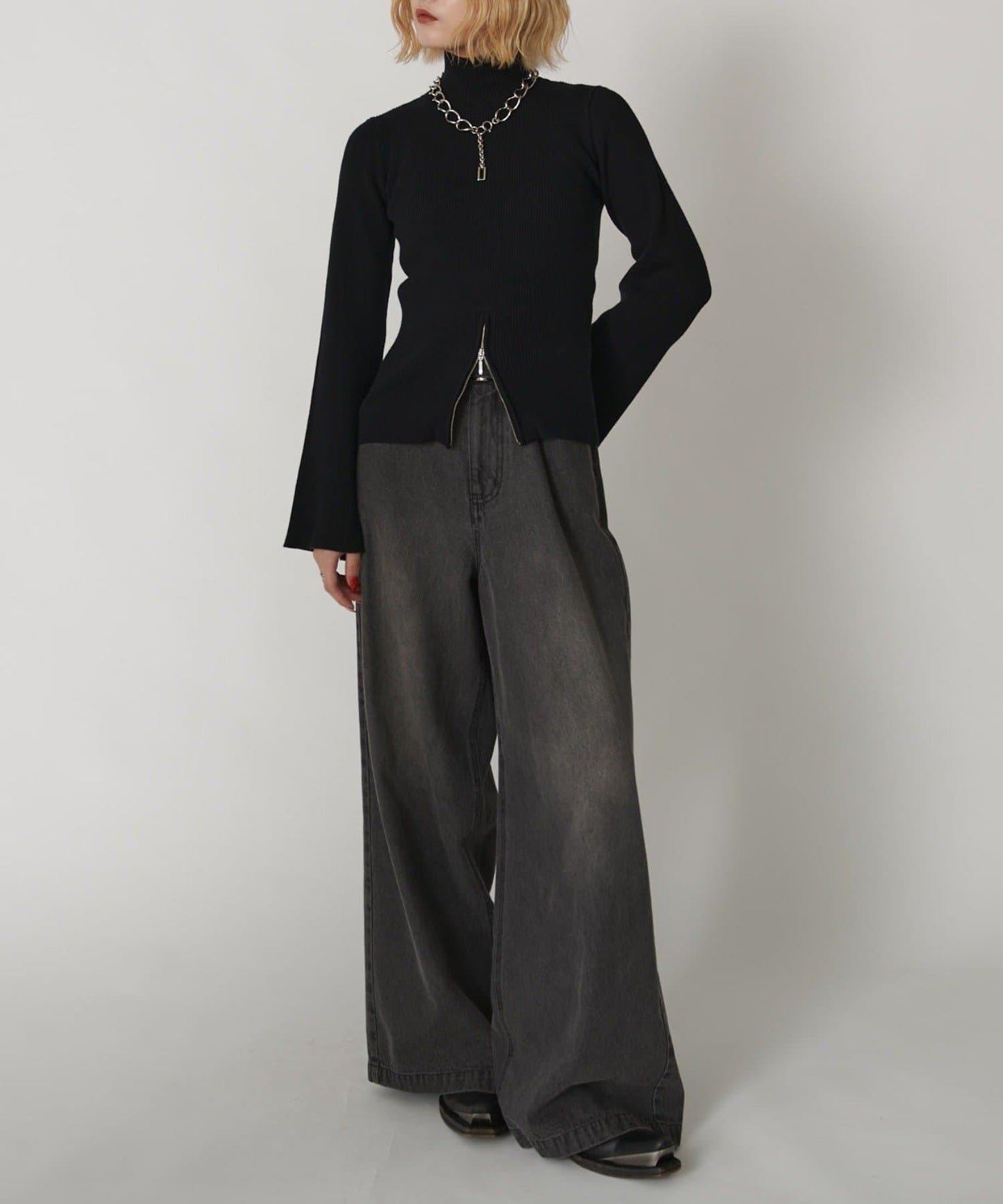 2WAY喇叭袖針織衫