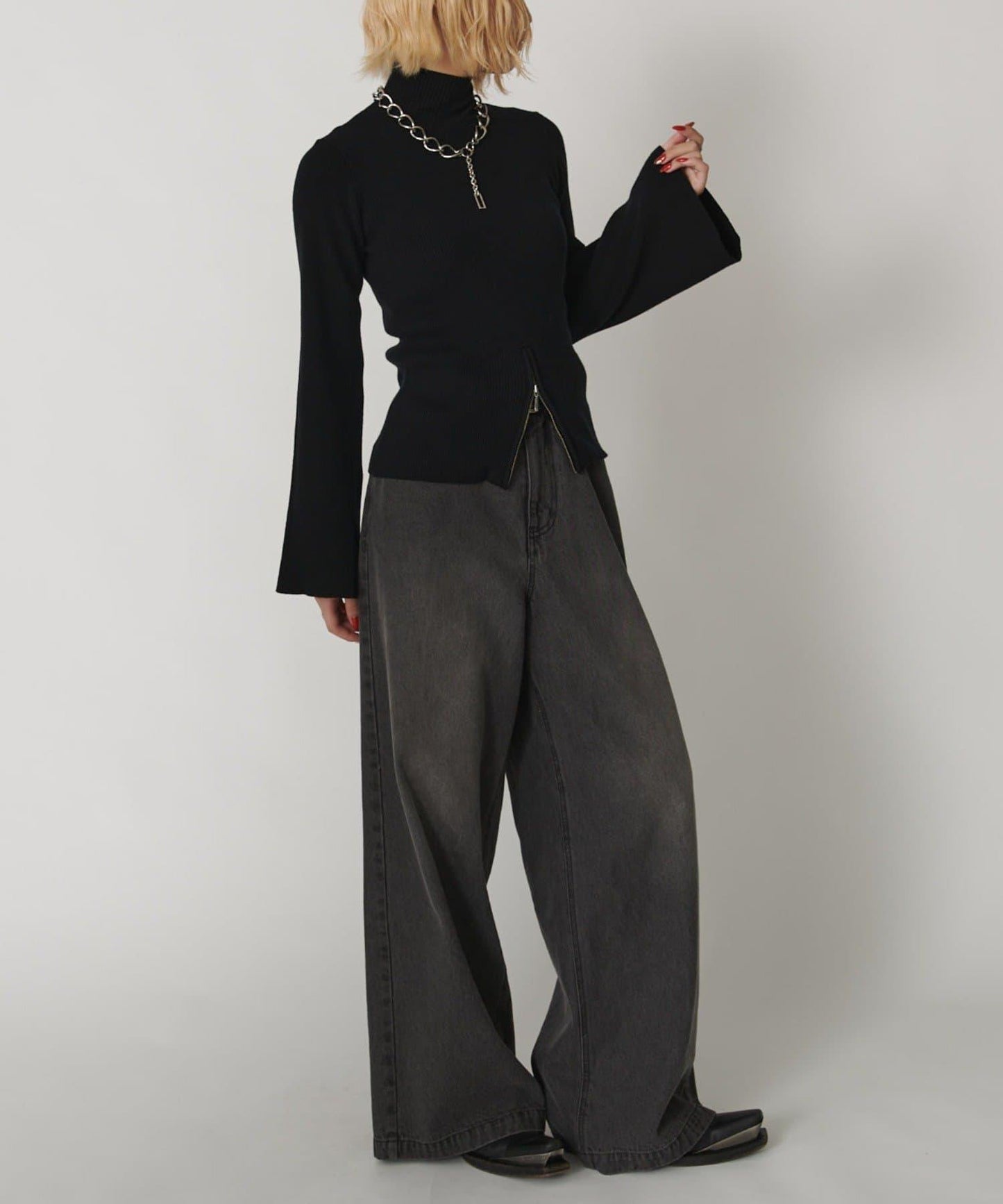 2WAY喇叭袖針織衫