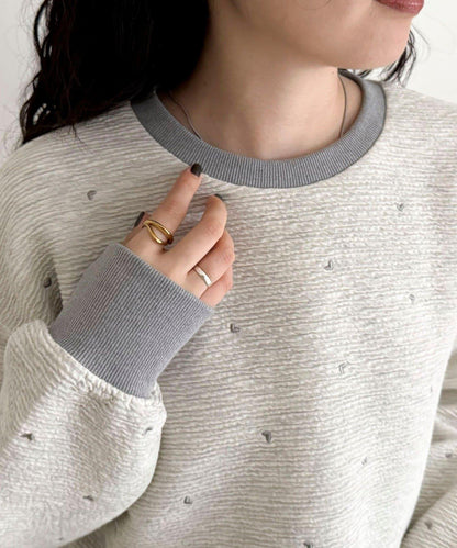 【人氣復刻】愛心刺繡修身衛衣套頭衫