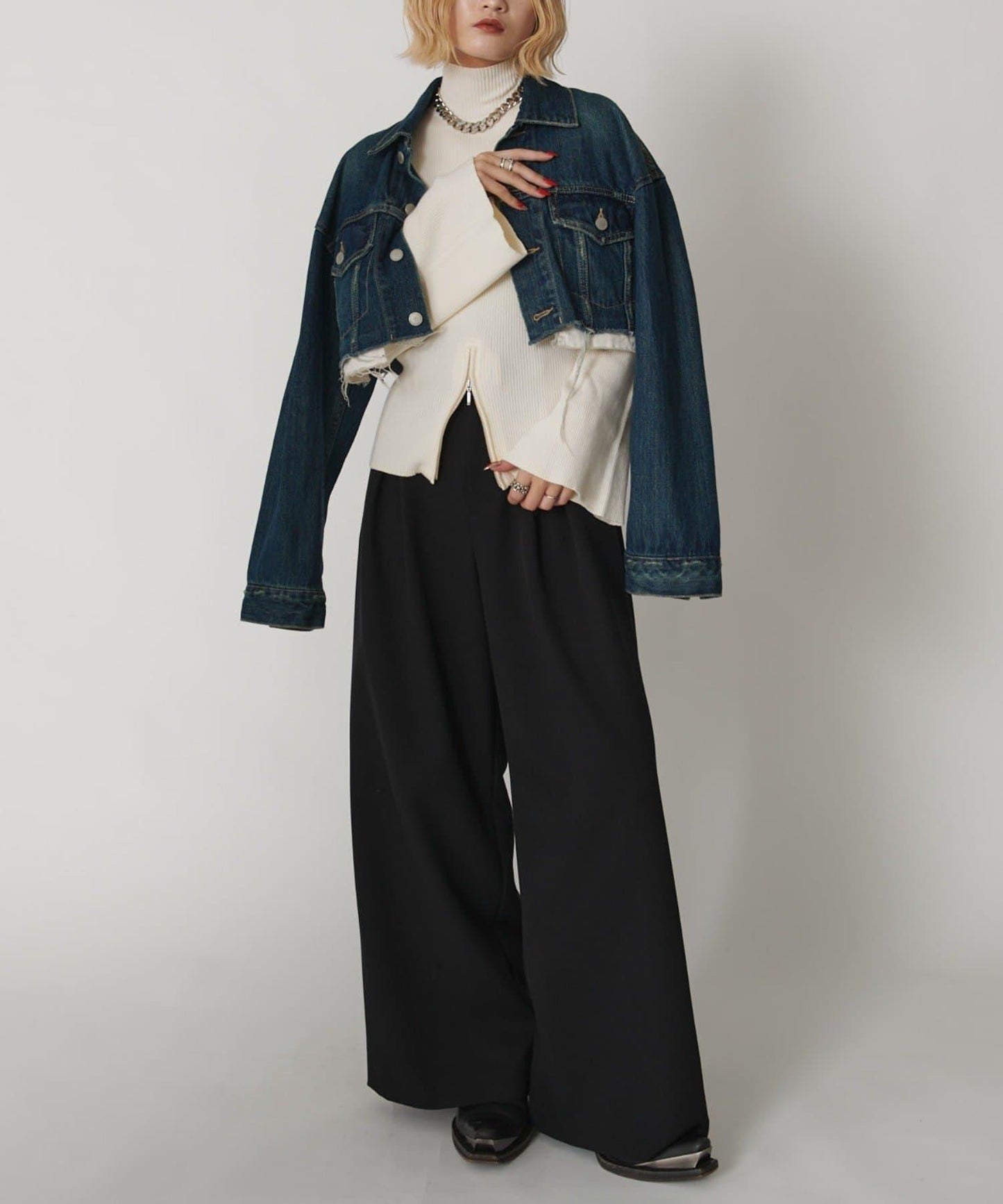 2WAY喇叭袖針織衫